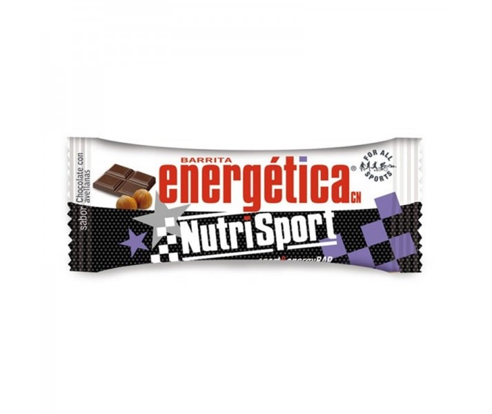 Caja de Barritas energética Nutrisport sabor chocolate con avellanas 24 Unidades