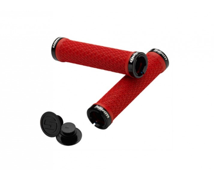 Puños Sram Locking Grips Double Clamp color Rojo