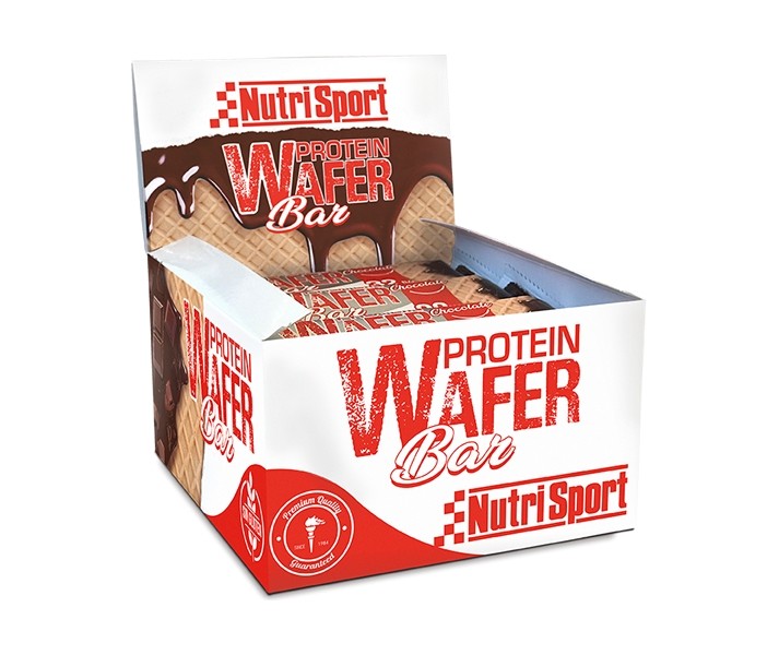 Caja de Barritas Nutrisport Protein Wafer sabor Chocolate 15 Unidades