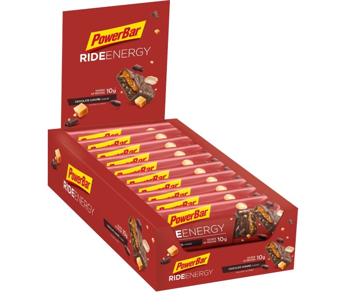 Caja Barritas PowerBar Ride Energy sabor Chocolate y Caramelo 18 ud.