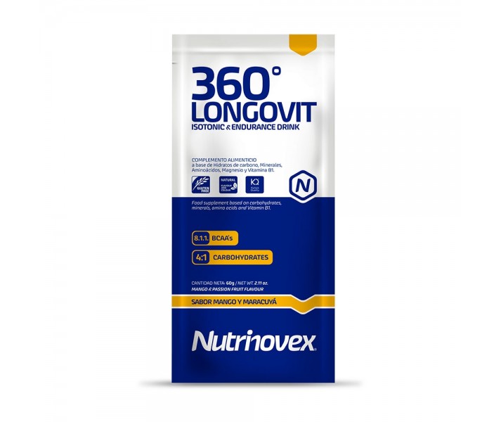 Monodosis Bebida Isotonica y Endurance Nutrinovex 360º Logovit 60g Mango-Maracuya