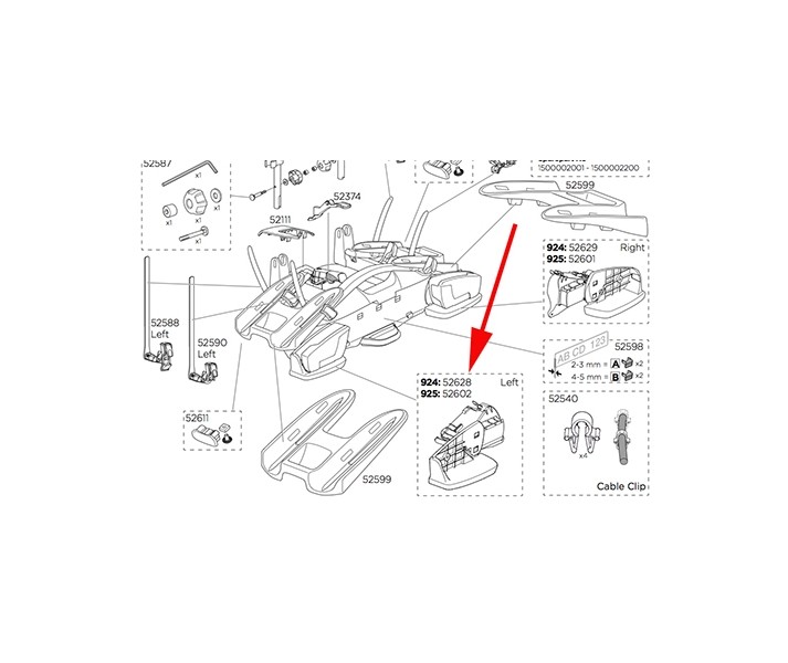 Soporte Luces Izquierda Thule 924-926 Velocom