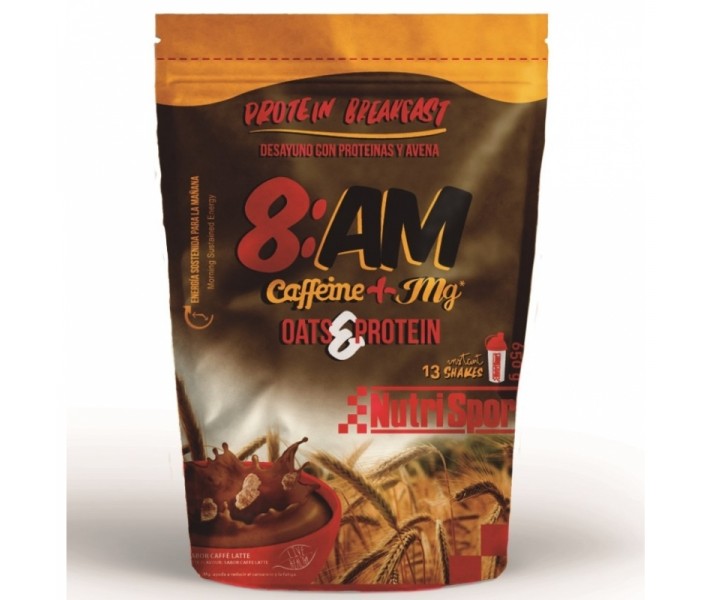 Proteínas Nutrisport 8:AM cafeína + magnesio sabor caffe latte 650gr