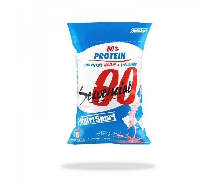 Proteínas Nutrisport Secuencial 80 sabor fresa&plátano 2000g