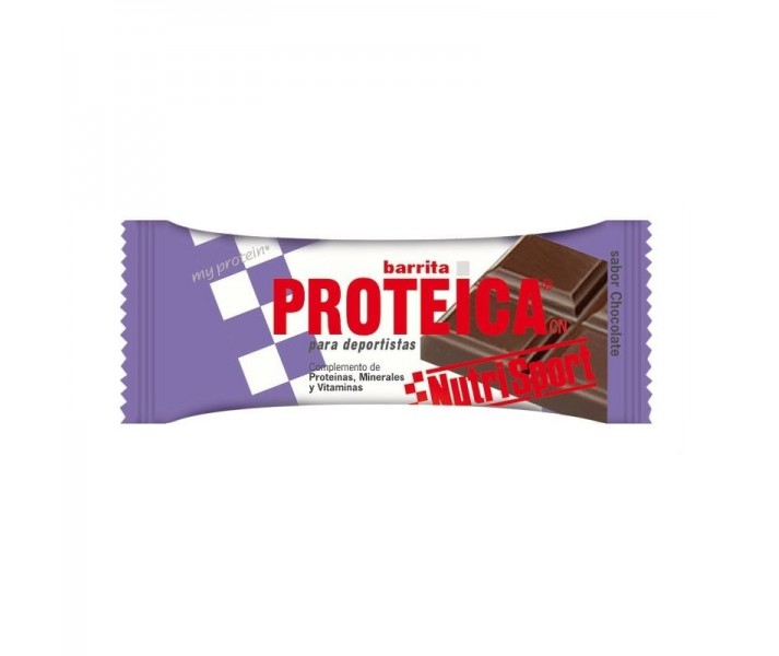 Caja de Barritas proteica Nutrisport sabor chocolate 24 Unidades