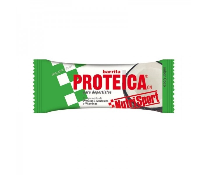 Caja de Barritas proteica Nutrisport sabor coco 24 Unidades