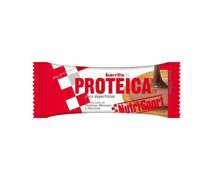 Caja de Barritas proteica Nutrisport sabor galleta 24 Unidades