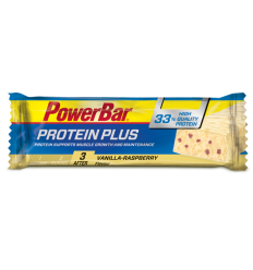 Caja Barritas de Proteínas Powerbar Protein Plus 33% Vainilla Frambuesa 10 ud.90
