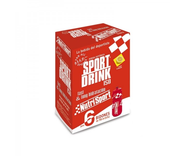Bebida Isotónica Nutrisport Sportdrink iso polvo 6 sobres cin bidón