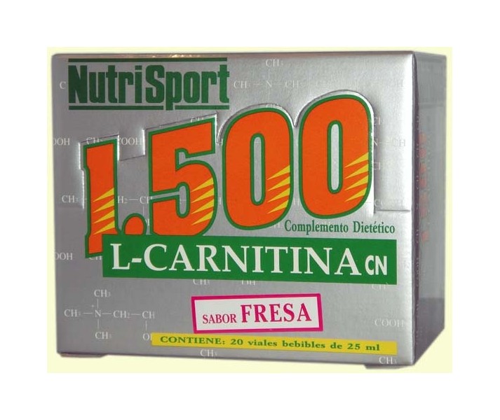 Control de peso Nutrisport L-carnitina 1500 sabor fresa 20 Tubos