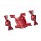 Juego Cabezales tija sillín KCNC Ti Pro Lite railes de carbono 27.2mm Rojo