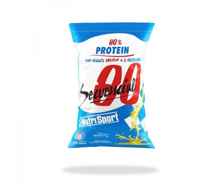 Proteínas Nutrisport Secuencial 80 sabor vainilla 500g