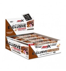 Caja Barritas Proteicas Amix Exclusive Doble Choco 24x40g