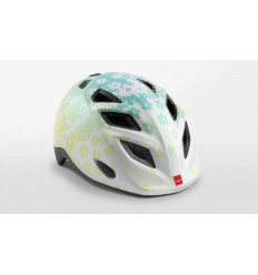 Casco Met Genio Infantil Blanco Flores