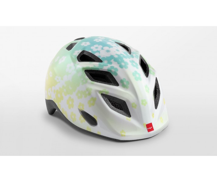 Casco Met Genio Blanco Flores