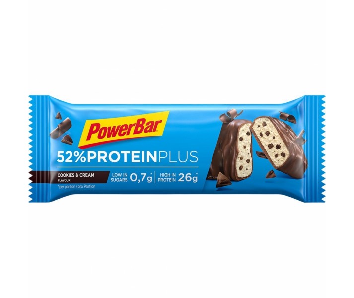 Caja Barritas de Proteínas Powerbar Protein Plus 52% sabor Cookies 24 ud.50gr.