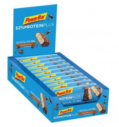 Caja Barritas de Proteínas Powerbar Protein Plus 52% sabor Chocolate 20 ud.50gr.
