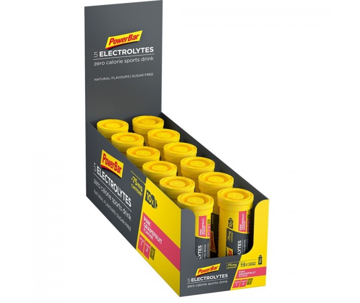 Caja Bebidas Isotónica Powerbar 5 Electrolytes Tubo sabor Pomelo 12 ud.