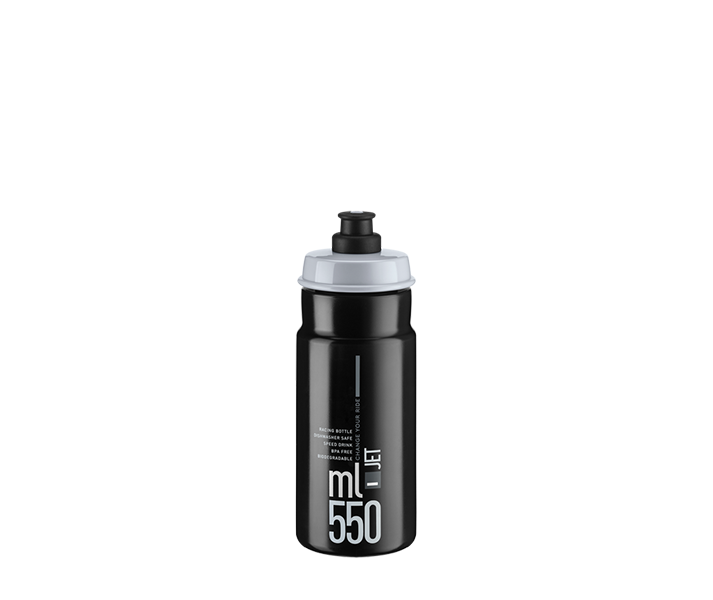 Bidón Elite Jet Negro Logo Gris 550 ml