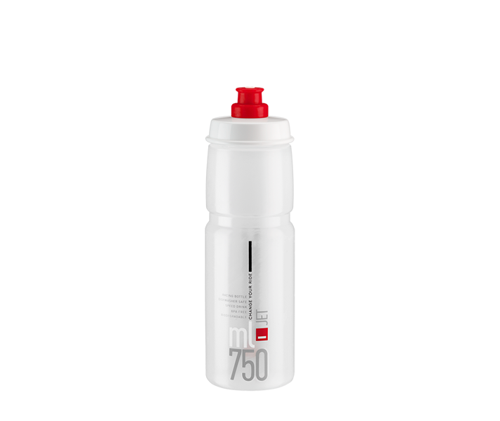 Bidón Elite Jet Transparente Logo Rojo 750 ml