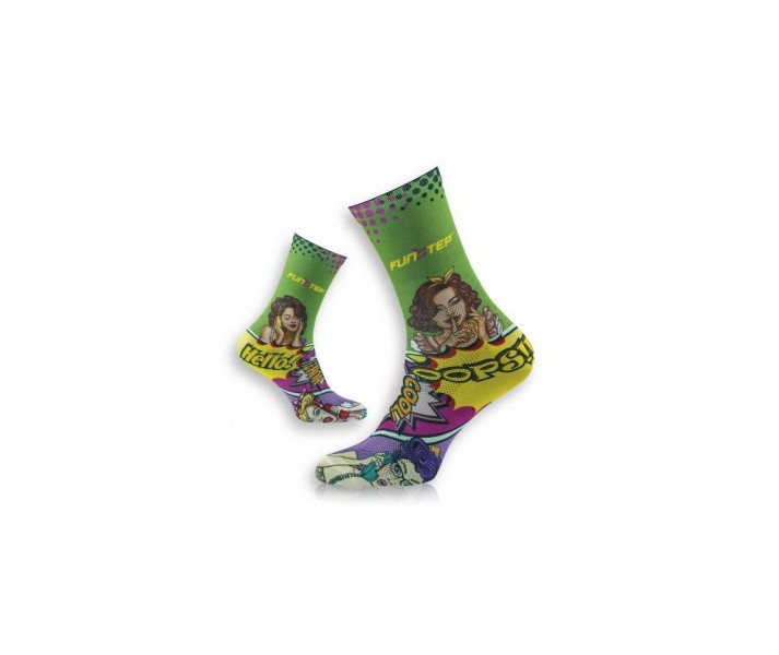 Calcetines Funstep Con Dibujos Verde/Rosa