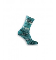 Calcetines Funstep Con Dibujos Turquesa/Gris