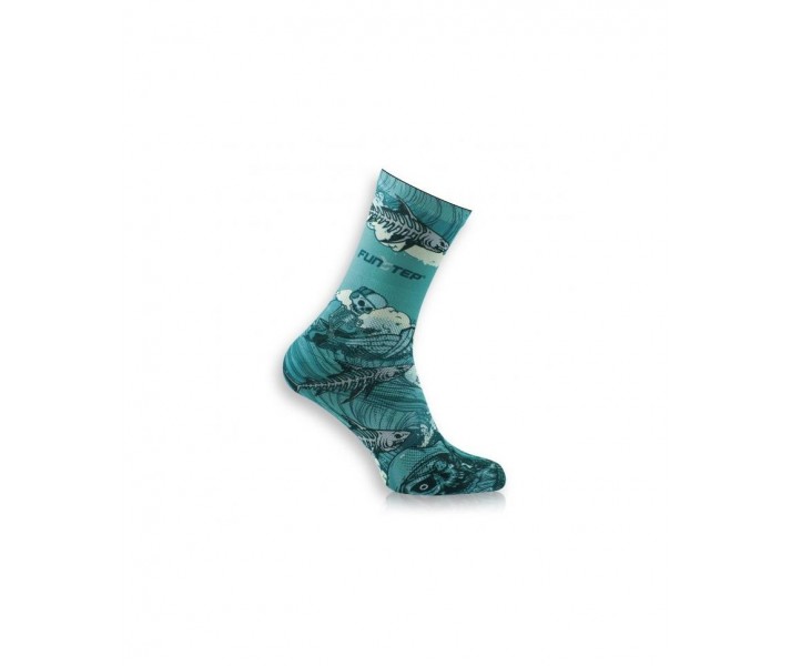 Calcetines Funstep Con Dibujos Turquesa/Gris