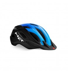 Casco Met Crossover Negro/Cian Brillo