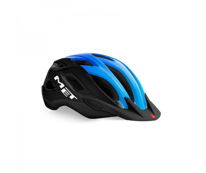 Casco Met Crossover Negro/Cian Brillo