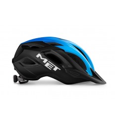 Casco Met Crossover Negro/Cian Brillo