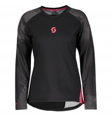 Camiseta Scott Mujer Trail Storm L/Sl Negro/Gris Oscuro