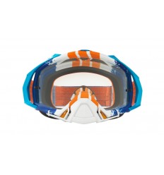 Máscara Oakley Mayhem Pro MX Race Azul Naranja Lente Transparente |OO7051-29|