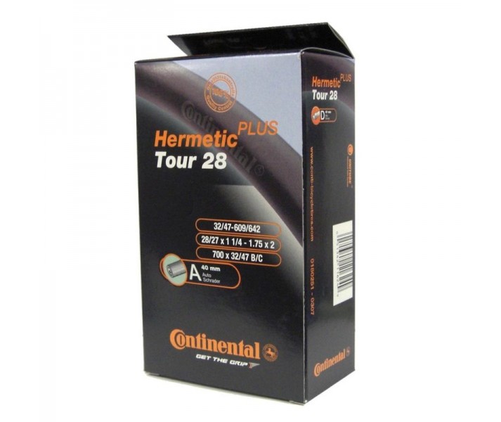 Camara Continental 28X1 1/4-1.75 Tour Hermetic Presta Negro 40M