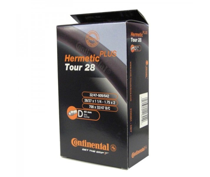 Camara Continental 28X1 1/4-1.75'' Tour Hermetic Dunlop Negro 40Mm