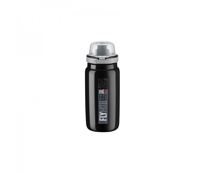 Bidon Elite Fly Mtb Negro Logo Gris 550Ml