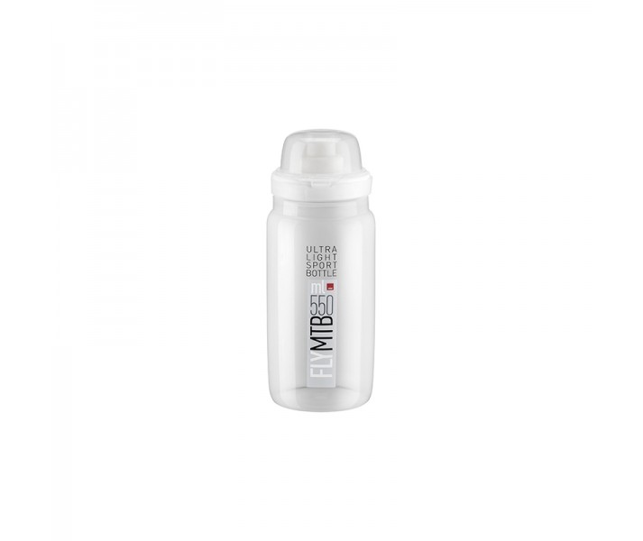 Bidon Elite Fly Mtb Transparente Logo Gris 550Ml