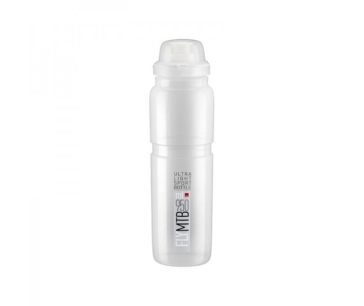 Bidon Elite Fly Mtb Transparente Logo Gris 950Ml