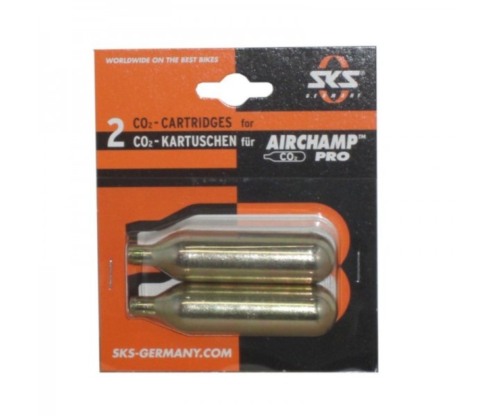 Blister 2 Cartuchos CO2 SKS Air Champ 16g Sin Rosca