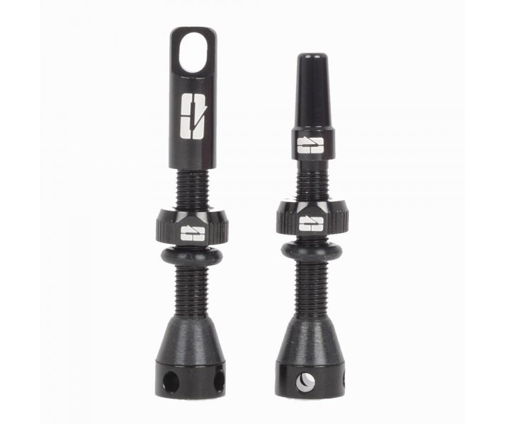 KIT DE VÁLVULAS TUBELESS ALUMINIO NEGRO 40MM