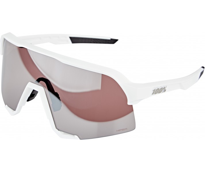 Gafas de sol 100% S3 Matte White Hiper Silver Mirror Lens+Clear lens