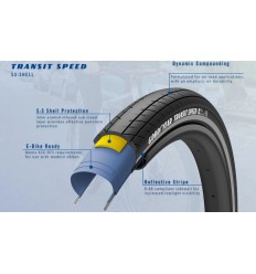 Cubierta GoodYear Transit Tour S3 Shell 700x35 Negro/Reflex