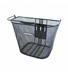 Cesta Delantera Basil Bremen 26X35X29 Cm Soportes Klickfix Malla Estrecha Negro