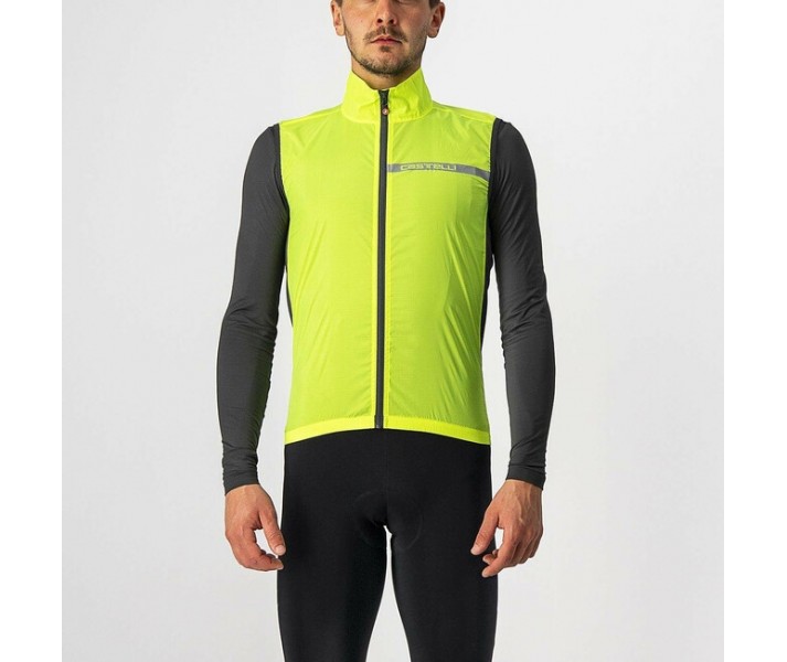 Chaleco Castelli Squadra Stretch Amarillo Fluor/Gris Oscuro