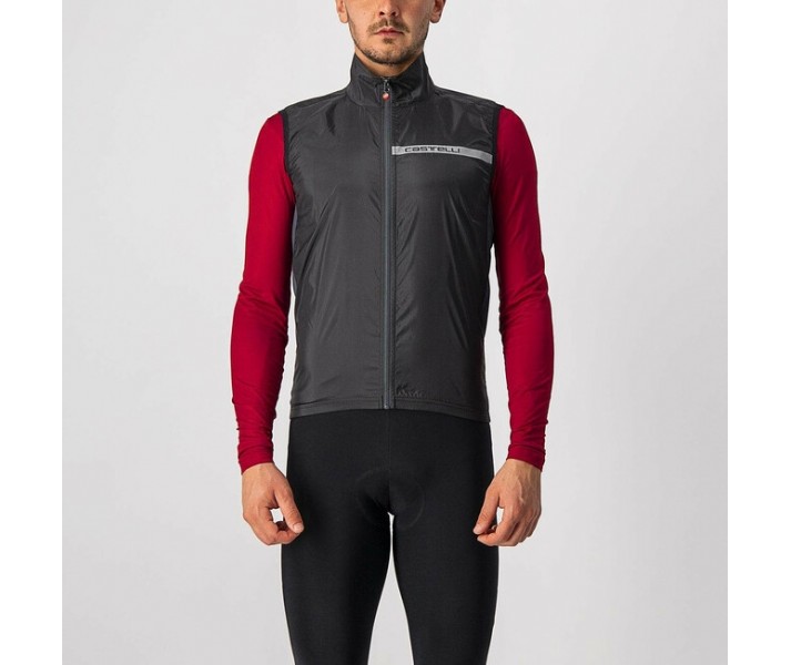 Chaleco Castelli Squadra Stretch Negro Claro/ Gris Oscuro