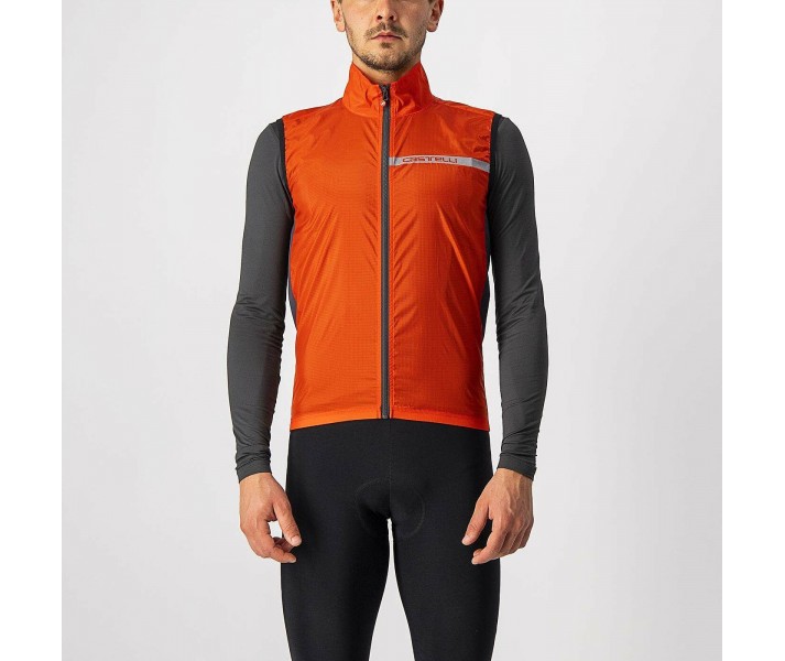 Chaleco Castelli Squadra Stretch Rojo Fiery/Gris Oscuro