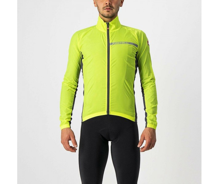 Chaqueta Castelli Squadra Stretch Amarillo Fluor/Gris Oscuro