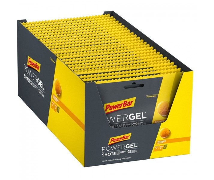 Caja  24 unidades Gominolas Powerbar PowerGel Shots Sabor Naranja