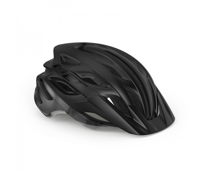 Casco Met Veleno Negro Mate Brillo