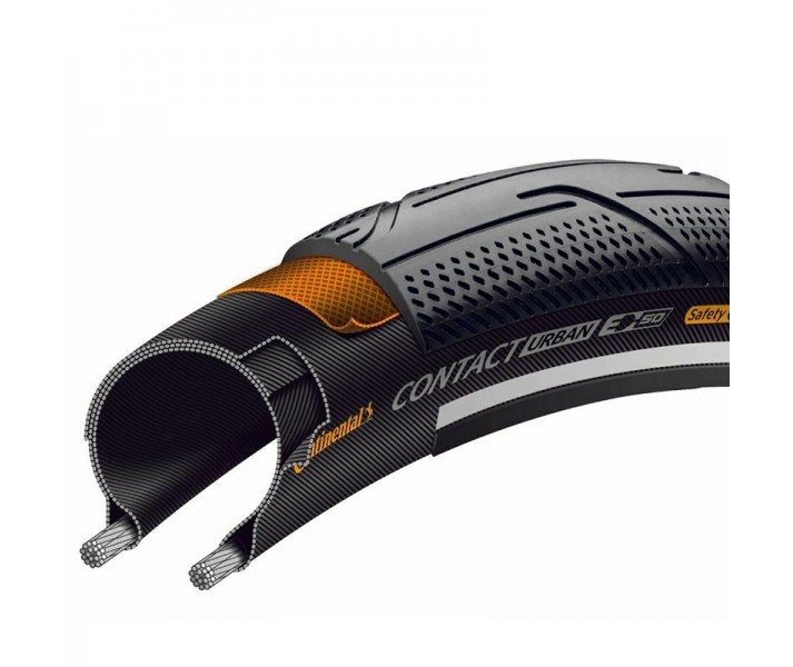 Cubierta Continental Contact Urban 26X2.00 Safetypro Rigida Negro Reflectante 50-559