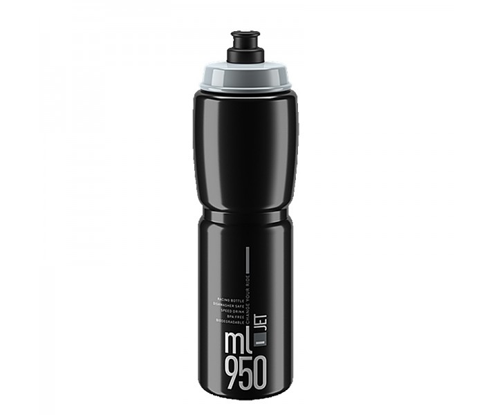 Bidón Elite Jet Plus 950Ml Negro Logo Gris